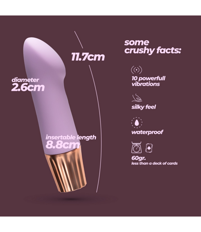 Crushious Mellow Mini G-Spot Vibrator Lavendel | Diskret, 10 Stufen, leicht zu reinigen