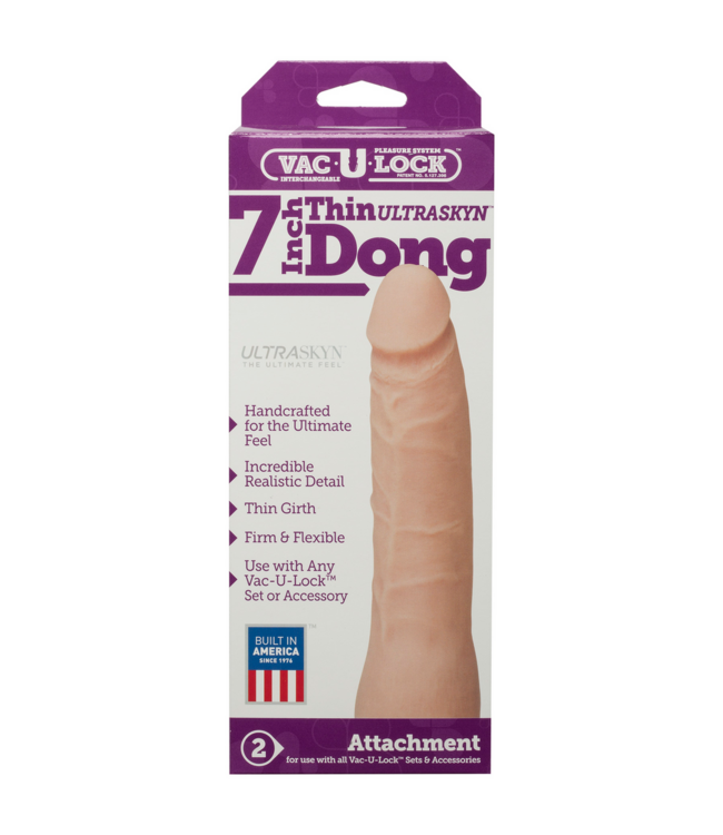 Doc Johnson Vac-U-Lock 7 Inch Thin Dong ULTRASKYN Dildo Met UR3® Materiaal