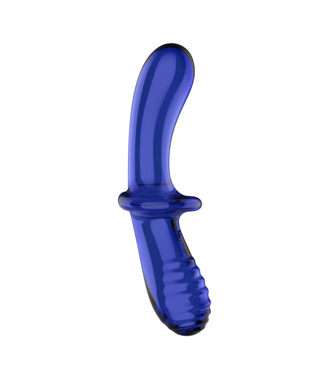 Satisfyer Satisfyer Double Crystal 20 cm Glazen Dildo Met Twee Texturen Lichtblauw