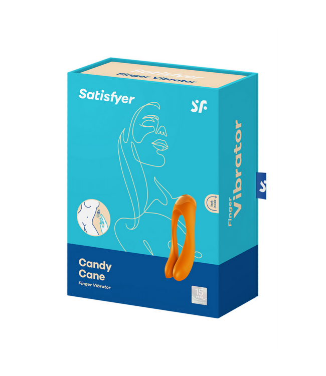 Satisfyer Candy Cane Finger Vibrator - Compact & Powerful Pleasures in Orange