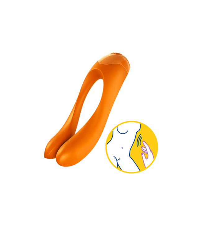 Satisfyer Candy Cane Finger Vibrator - Compact & Powerful Pleasures in Orange