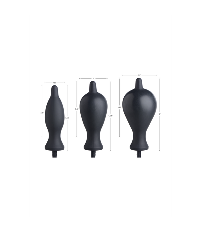 XR Brands Siliconen Opblaasbare Buttplug 3 cm Diameter Met Verstelbare Expansie 62 cm