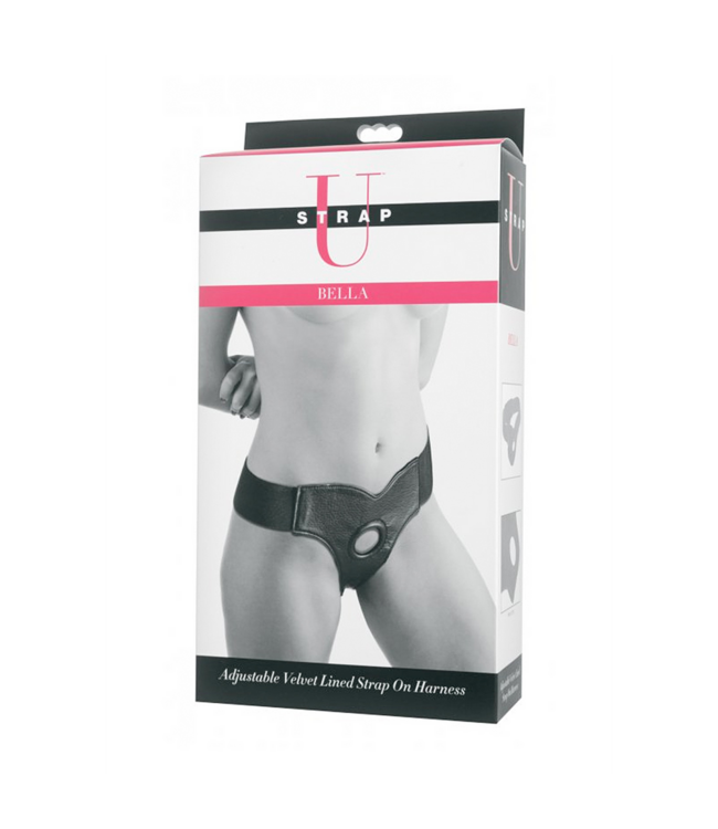 XR Brands Bella Strap-On: Verstellbarer Velours-Dildo-Harness für Genuss und Komfort