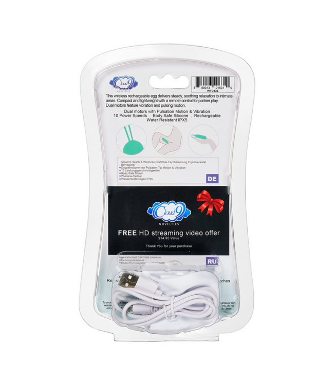 Cloud 9 Cloud 9 Draadloos Oplaadbaar Vibro-Ei Met Afstandsbediening En 10 Functies