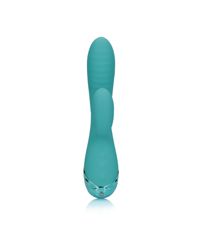 Loveline Inflatable Loveline Rabbit Vibrator - Peacock Blue G-Spot Pleasure!