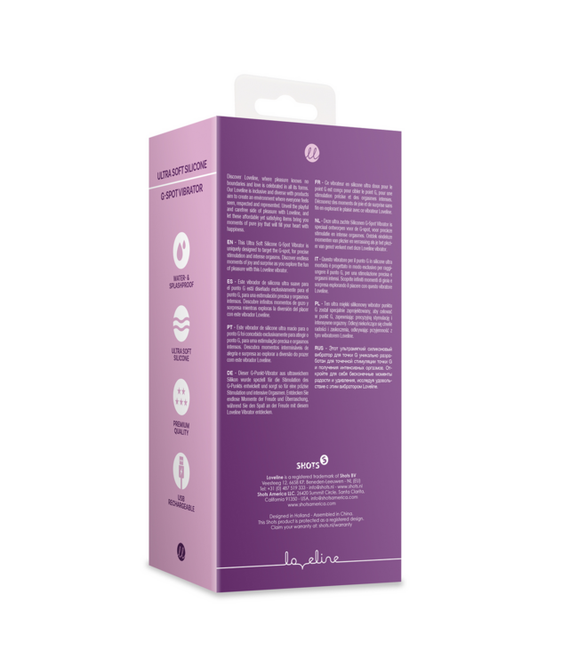 Loveline Siliconen G-Spot Vibrator Paars 10 cm Ultrazacht Loveline by Shots