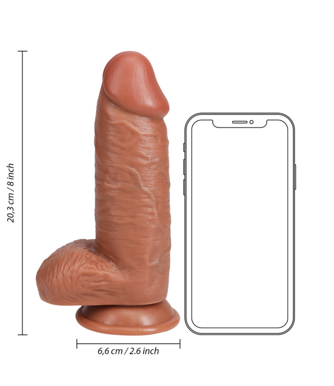 RealRock RealRock Extra Stevige Realistische Rechte Dildo Met Scrotum 6,6 cm