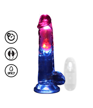 RealRock RealRock 22.5 cm LED Vibrating Dildo - Lifelike Pleasure & Suction Cup