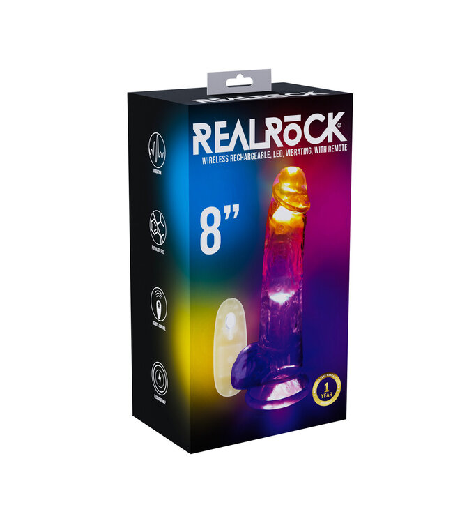 RealRock RealRock LED-Vibrationsdildo 22,5 cm – Lebensechtes Vergnügen