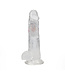 RealRock RealRock Transparante 22,5 cm Rechte Vibrerende Penis Met Zuignap