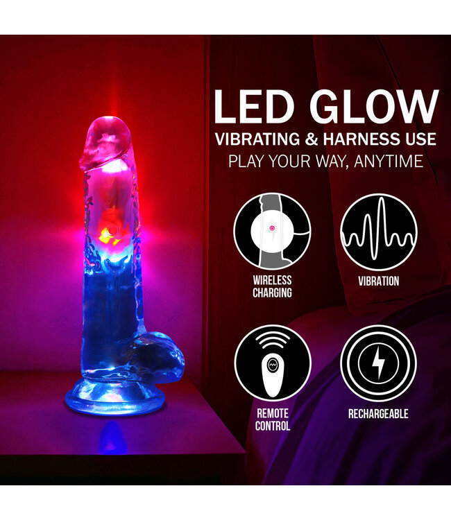 RealRock RealRock LED-Vibrationsdildo 22,5 cm – Lebensechtes Vergnügen