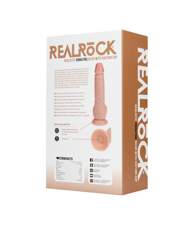 RealRock RealRock Vibrerende Dildo 19,7 cm Met Realistische Textuur En Zuignap
