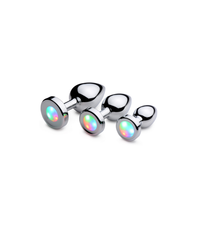 XR Brands Light Up Butt Plug Medium & Super Milker Deluxe Stroker Combo