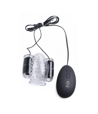 XR Brands Intense Dubbele Vibrerende Penisring Met TPR-Kogels Voor Stimulatie