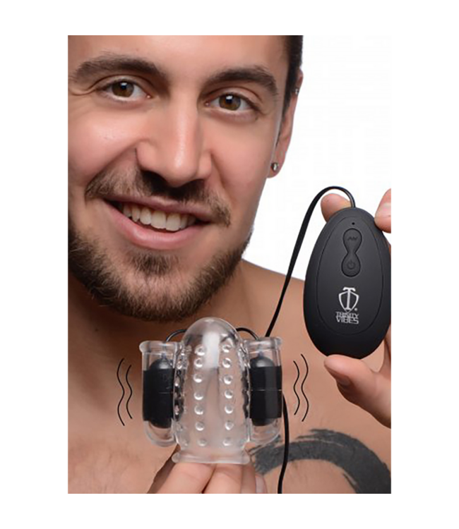 XR Brands Intense Dubbele Vibrerende Penisring Met TPR-Kogels Voor Stimulatie