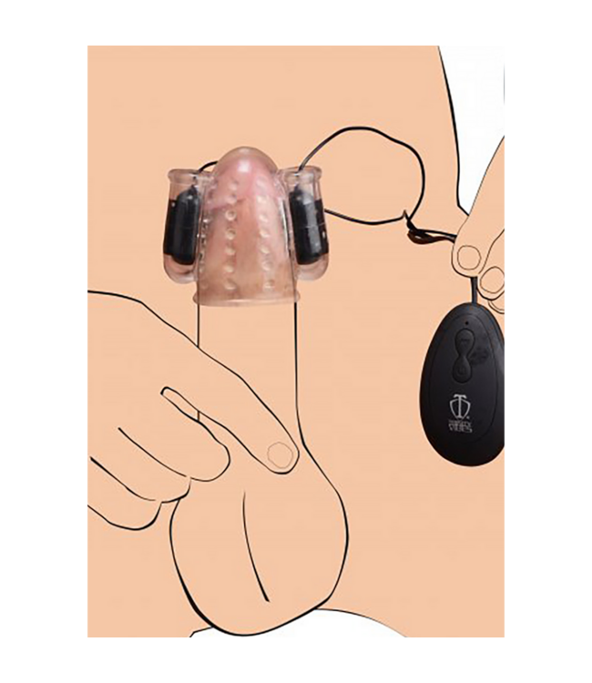 XR Brands Intense Dubbele Vibrerende Penisring Met TPR-Kogels Voor Stimulatie