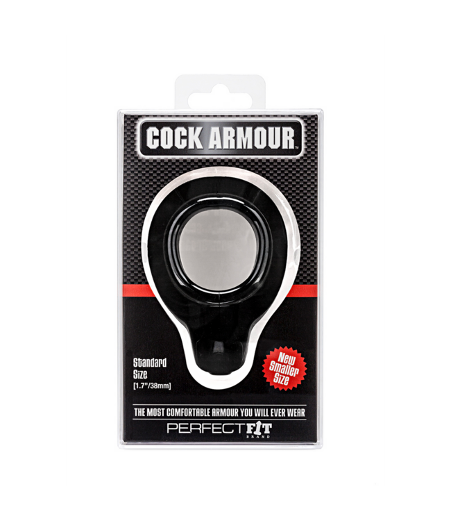 PerfectFitBrand PerfectFitBrand Comfort Cockring Zwart Met Perineum Stimulator - Regular