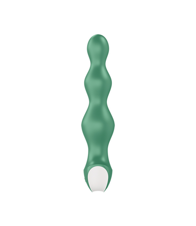 Satisfyer Satisfyer Siliconen Anale Plug 12,5 cm Groen Met 3 Oplopende Kralen En Vibratie