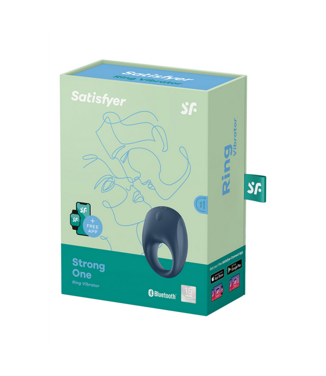 Satisfyer Strong One Blue Vibrating Cock Ring – App-Controlled Stamina Boost