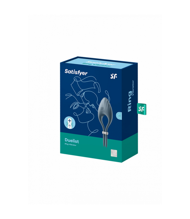 Satisfyer Duelist Dark Blue Adjustable Vibrating Cock Ring - Intense Pleasure!