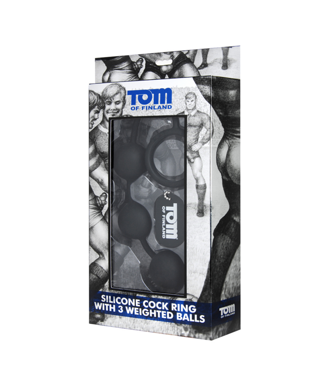XR Brands Silikon-Cockring mit 3 gewichteten Kugeln für intensive Stimulation