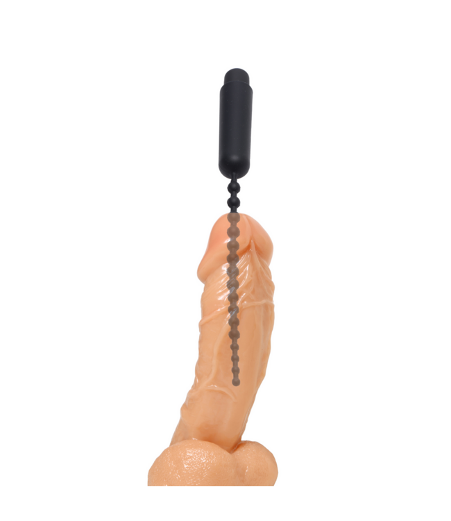 XR Brands Intense Dark Rod Vibrating Urethral Bead - Premium Silicone Stimulation