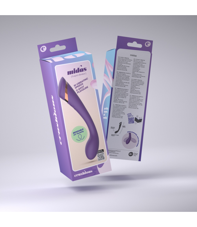 Crushious Crushious Flexibele G-Spot Vibrator Paars Met 10 Vibratiestanden En USB Opladen