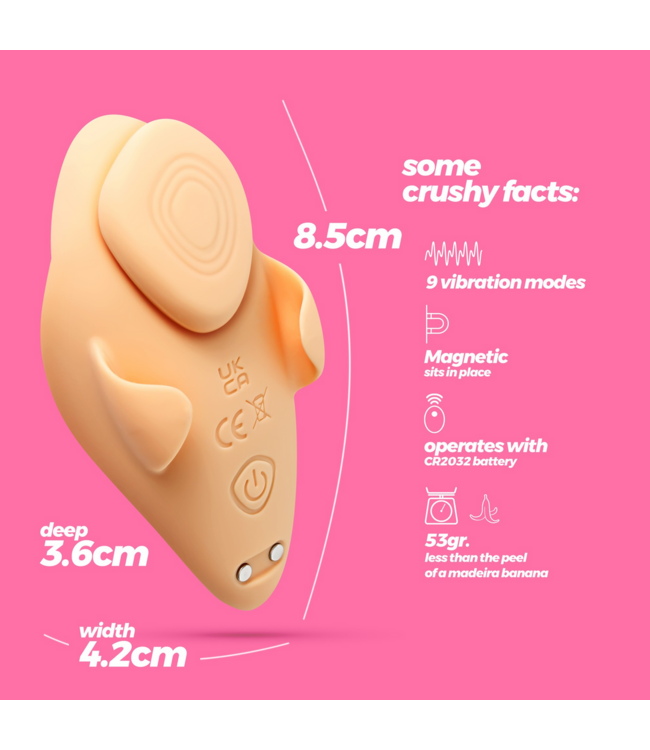 Crushious Crushious Ultradunne Oranje Panty Vibrator Met Afstandsbediening En USB-Oplaadbaar