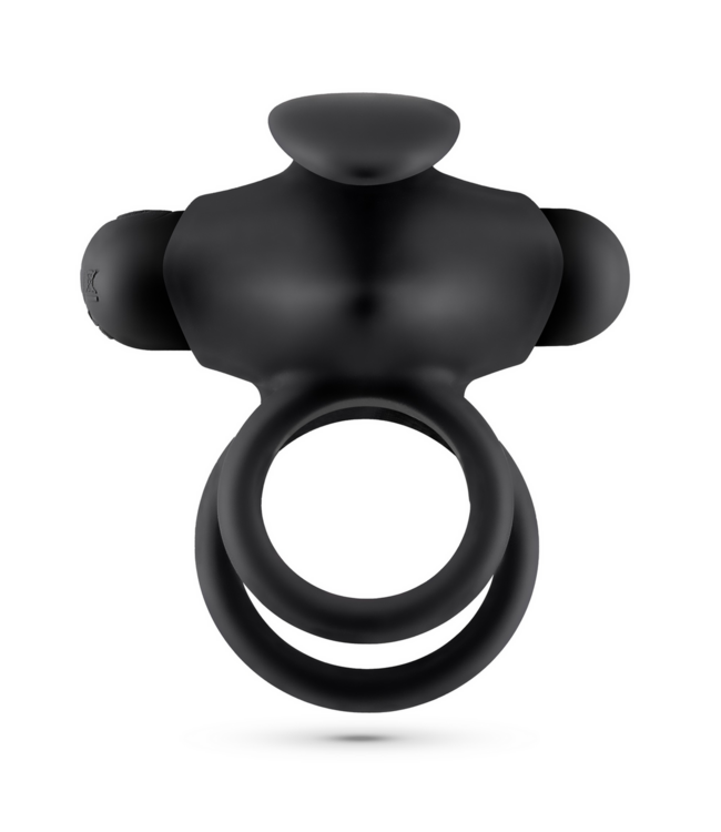 Crushious Thumper Doppelt vibrierender Cockring mit Fernbedienung – Schwarz