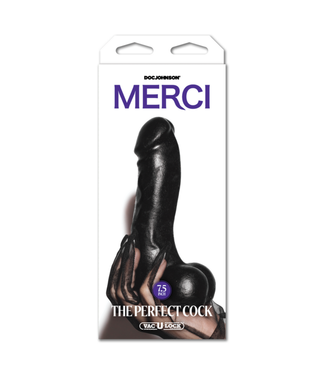 Doc Johnson Realistische ULTRASKYN Dildo Zwart 18,8 cm Met Vac-U-Lock Compatibiliteit