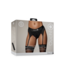Ouch! Elegant Vibrating Strap-On Boxer with Adjustable Garter - M/L Black