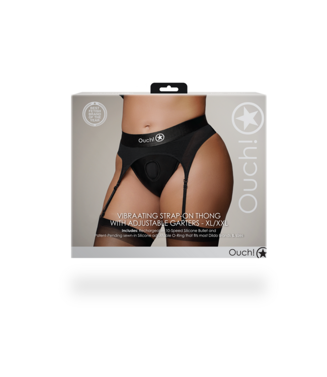 Ouch! Vibrierender Strap-on-Boxerslip XL/XXL – Komfort & Stimulation
