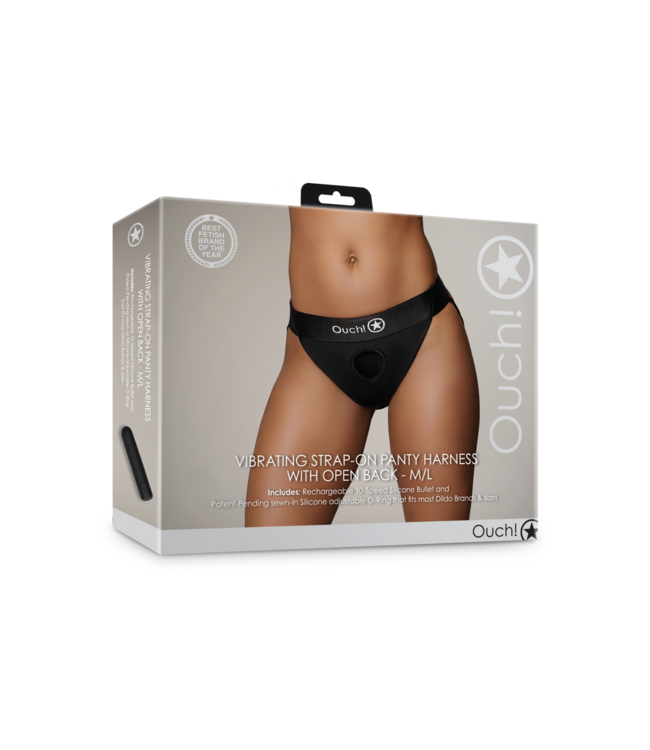 Ouch! Elegante vibrierende Strap-On-Boxershorts M/L Schwarz | Komfort & Vergnügen