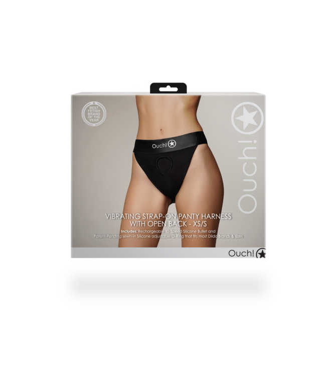 Ouch! Vibrierender Strap-on-Strumpfhosenharnisch XS/S - Komfort & Genuss