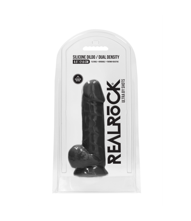 RealRock REALROCK Silikon-Dildo mit Hoden, 21,6 cm, flexibel & thermoreaktiv