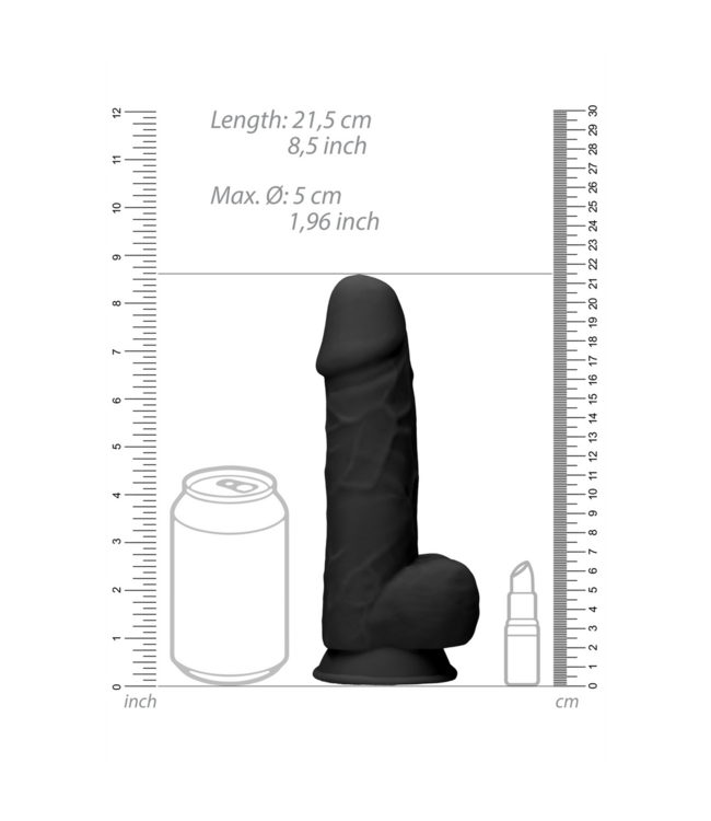 RealRock RealRock ULTRA Siliconen Realistische Dildo Met Zuignap En Dubbel Dichte Vulling 21,6 cm