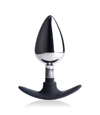 XR Brands Large Dark Intruder Anal Plug - Weighted Metal & Silicone for Intense Pleasure