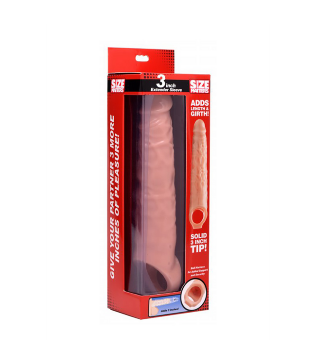XR Brands Enhanced Penis Sleeve - 3 cm Extra Length & Comfort by XR Brands