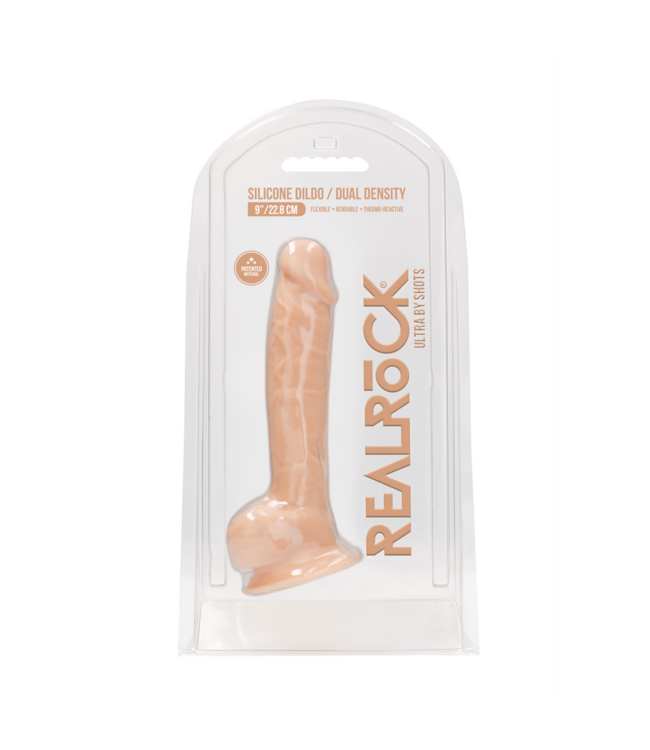 RealRock Realistic 22.8 cm Silicone Dildo with Balls - Flexible & Suction Cup