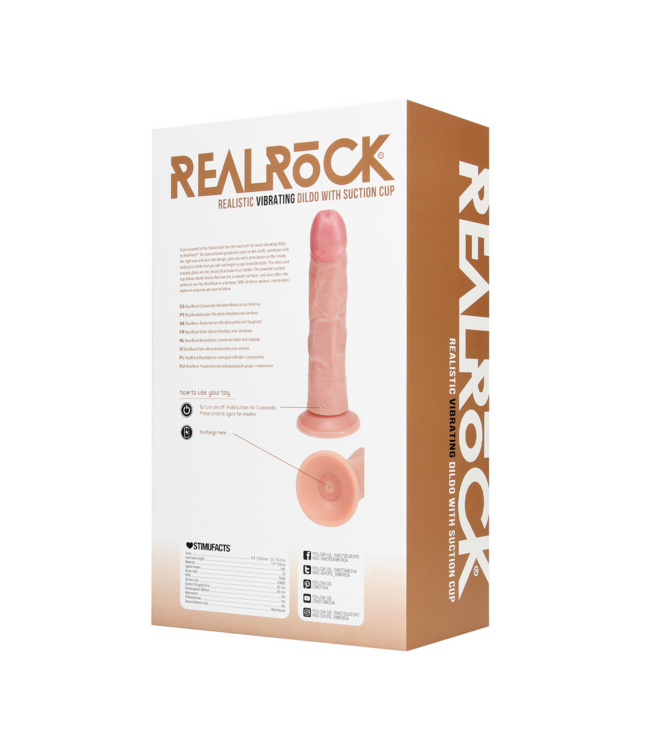 RealRock RealRock® Vibrerende Dildo 22,6 cm - Natuurlijke Textuur & Krachtige Zuignap