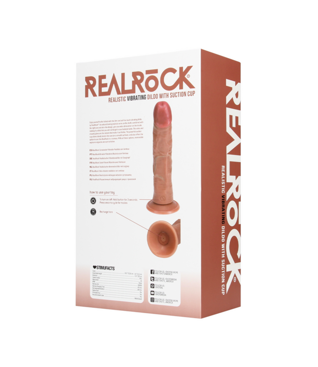 RealRock Vibrating Realistic Dildo with Suction Cup - 22.6 cm of Pleasure