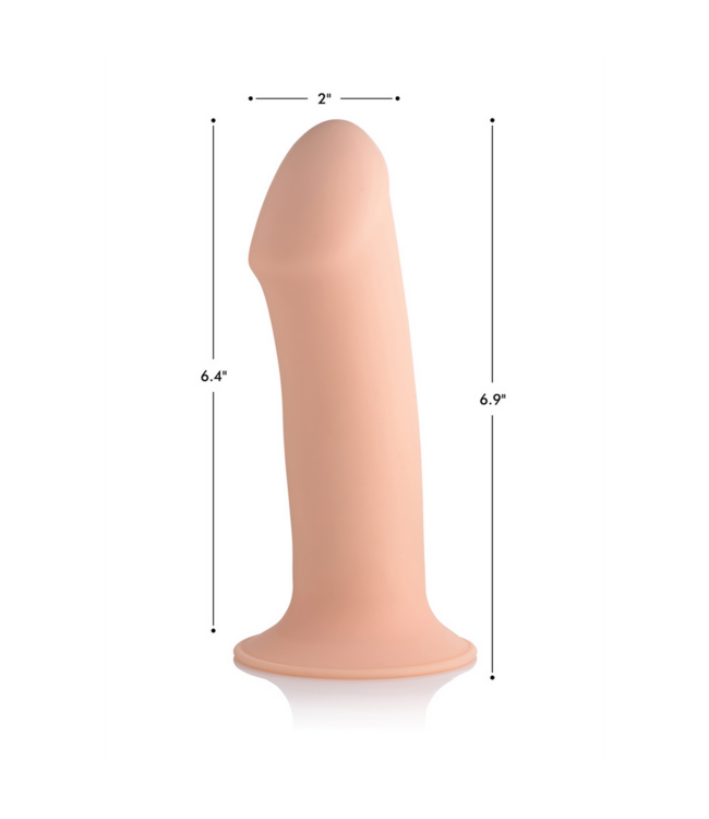XR Brands Slanke en Flexibele Knijpbare Dildo van Silexpan Silicone, 17,5 cm