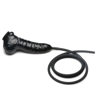 XR Brands Guzzler Realistic Penis Sheath with Tube - Safe Latex for Water Sports
