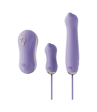 Zalo UNIEK Zuigvibrator Set met Vibratie en Opzetstukken - Paars Genot