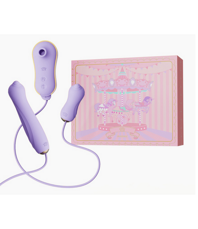Zalo UNICORN Saugvibrator Set Lila – Pumpe & Aufsätze aus Silikon