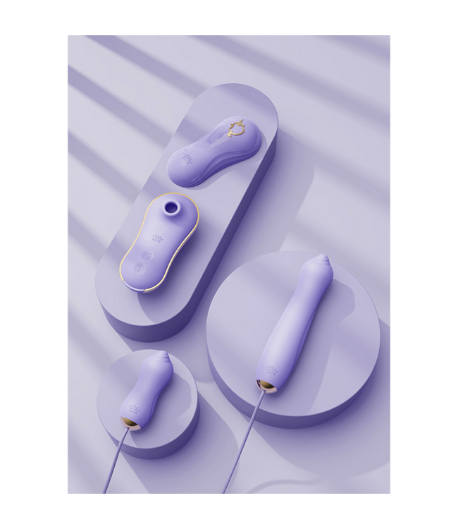 Zalo UNICORN Saugvibrator Set Lila – Pumpe & Aufsätze aus Silikon