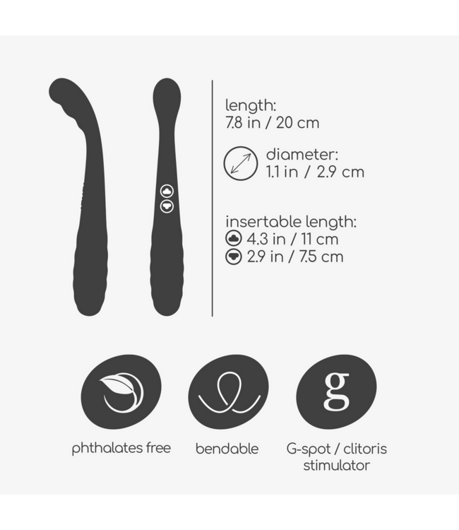 Crushious Pixie Double Vibrator – Waterproof, USB-Rechargeable, 10 Settings