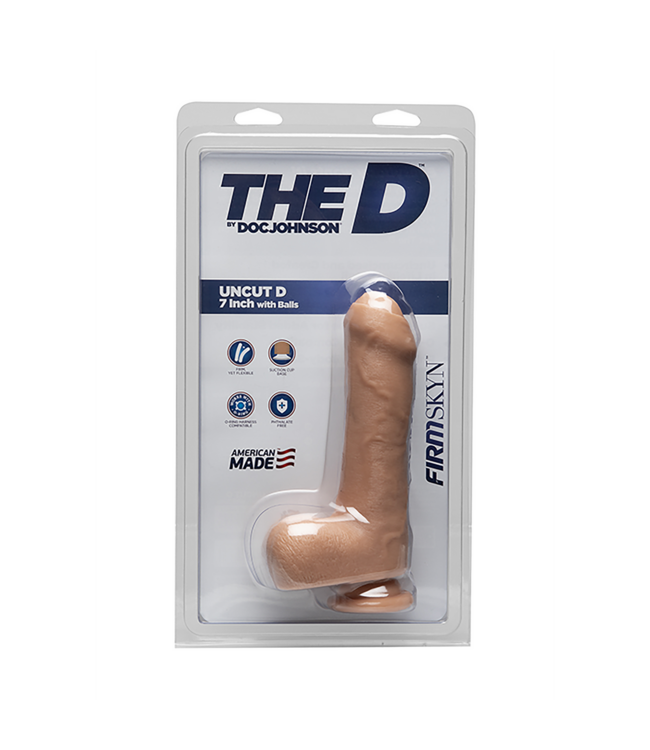 Doc Johnson Uncut D Realistische Dildo 17,5 cm - Flexibel FIRMSKYN met Zuignap