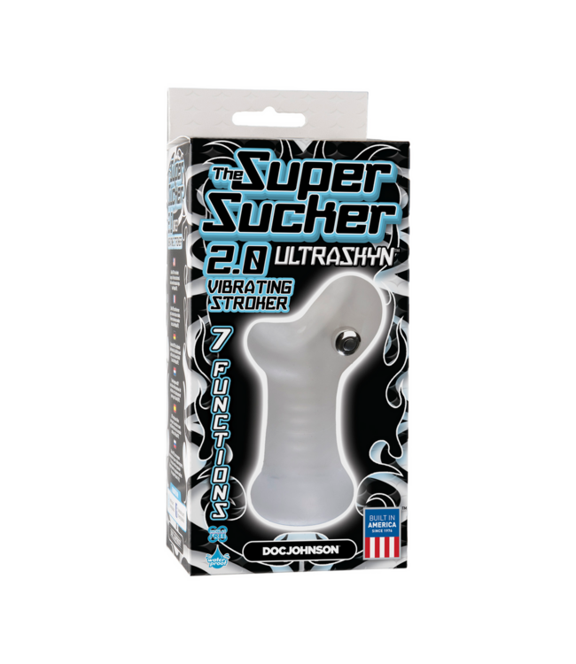 Doc Johnson Super Sucker 2.0 – Vibrierender ULTRASKYN Mund-Masturbator mit 7 Funktionen