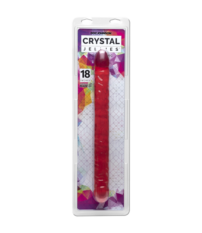 Doc Johnson Flexible 44.5 cm Double Dong - Soft Crystal Jellies by Doc Johnson